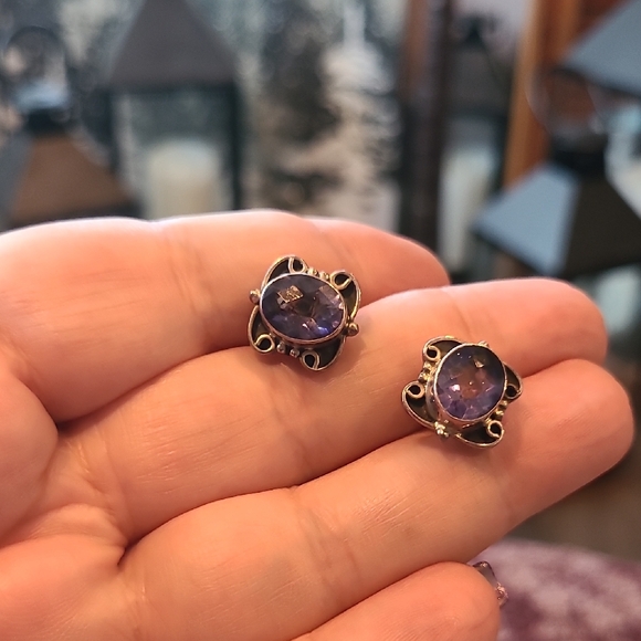 Nicky Butler SS with Amethyst And Blue Topaz Cross Pendant and Earring Set - Picture 5 of 6